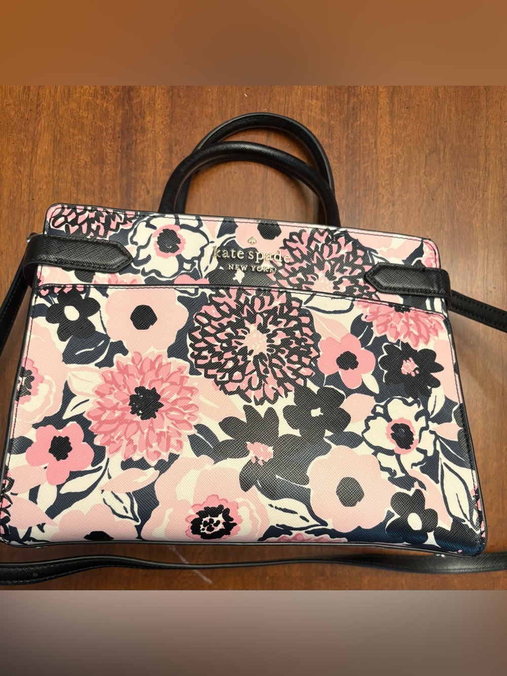 ♠️ Kate Spade Pink Floral Saffiano Leather Tote and Matching Wallet♠️